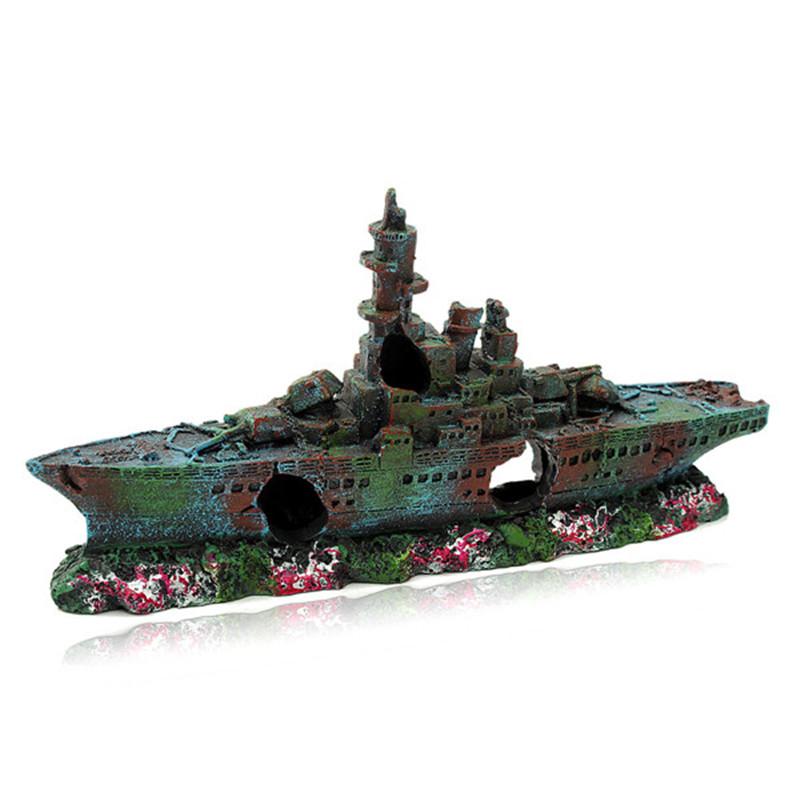 Sunken Shipwreck Aquarium Decor InfiniteWags 