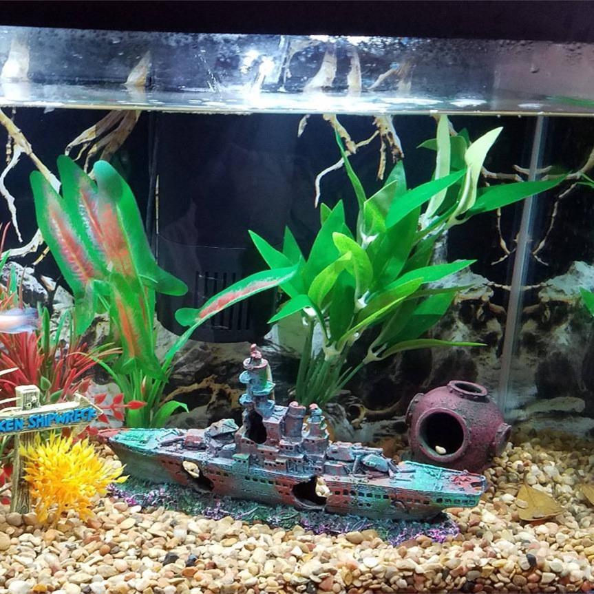 Sunken Shipwreck Aquarium Decor InfiniteWags 