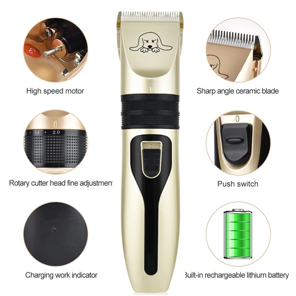 Pet Hair Trimmer Kit - Ultra Low Noise - Cordless - Rechargeable Dog Hair Trimmer InfiniteWags 