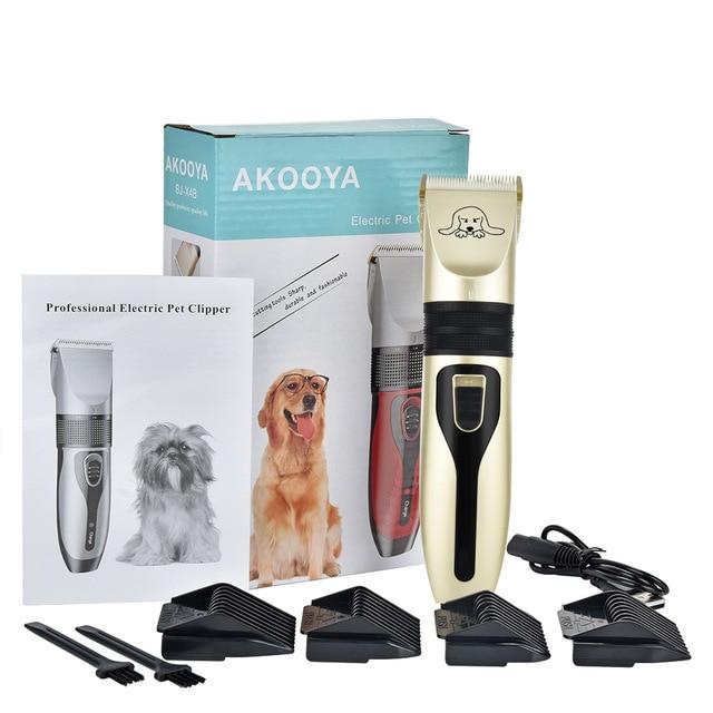 Pet Hair Trimmer Kit - Ultra Low Noise - Cordless - Rechargeable Dog Hair Trimmer InfiniteWags Kit 
