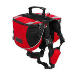 Dog Saddle Bag - Outdoor Hiking Backpack - Reflective, Adjustable InfiniteWags Red L 