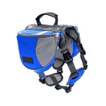 Dog Saddle Bag - Outdoor Hiking Backpack - Reflective, Adjustable InfiniteWags Blue L 
