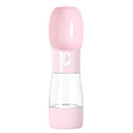 Portable Dog Water Bottle with Food Compartment InfiniteWags Pink 