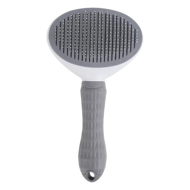 Self Cleaning Dog Brush - Gently Removes Loose Undercoat, Mats and Tangled Hair InfiniteWags Gray 