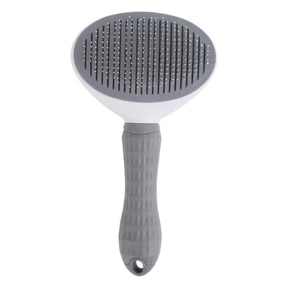 Self Cleaning Dog Brush - Gently Removes Loose Undercoat, Mats and Tangled Hair InfiniteWags Gray 