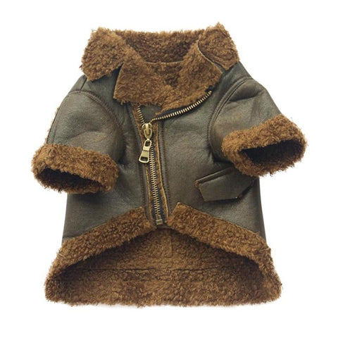 Dog Leather Jacket - InfiniteWags Leather Jacket for Dogs InfiniteWags Brown M 