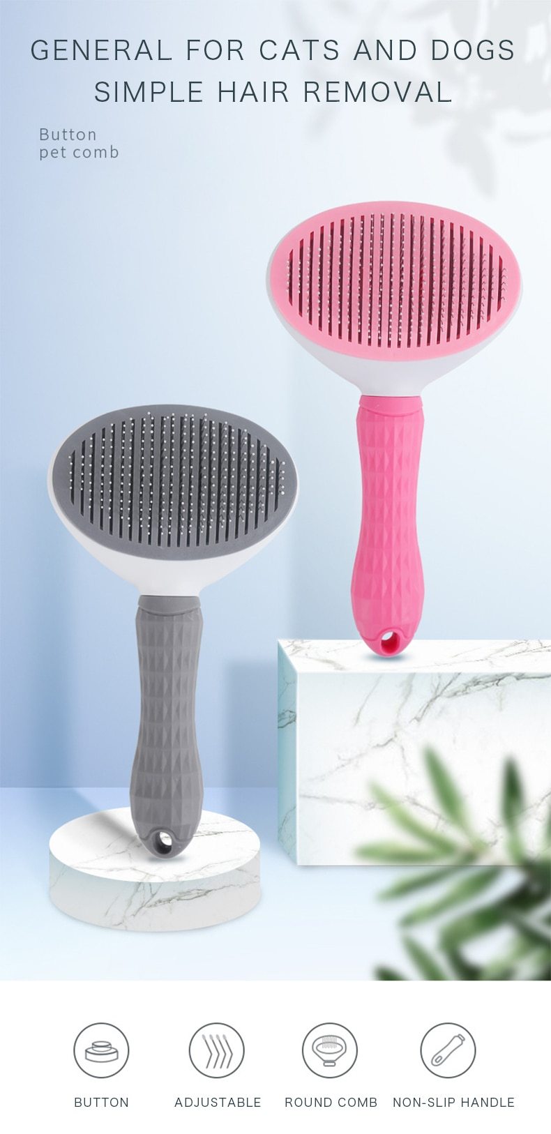 Self Cleaning Dog Brush - Gently Removes Loose Undercoat, Mats and Tangled Hair InfiniteWags 