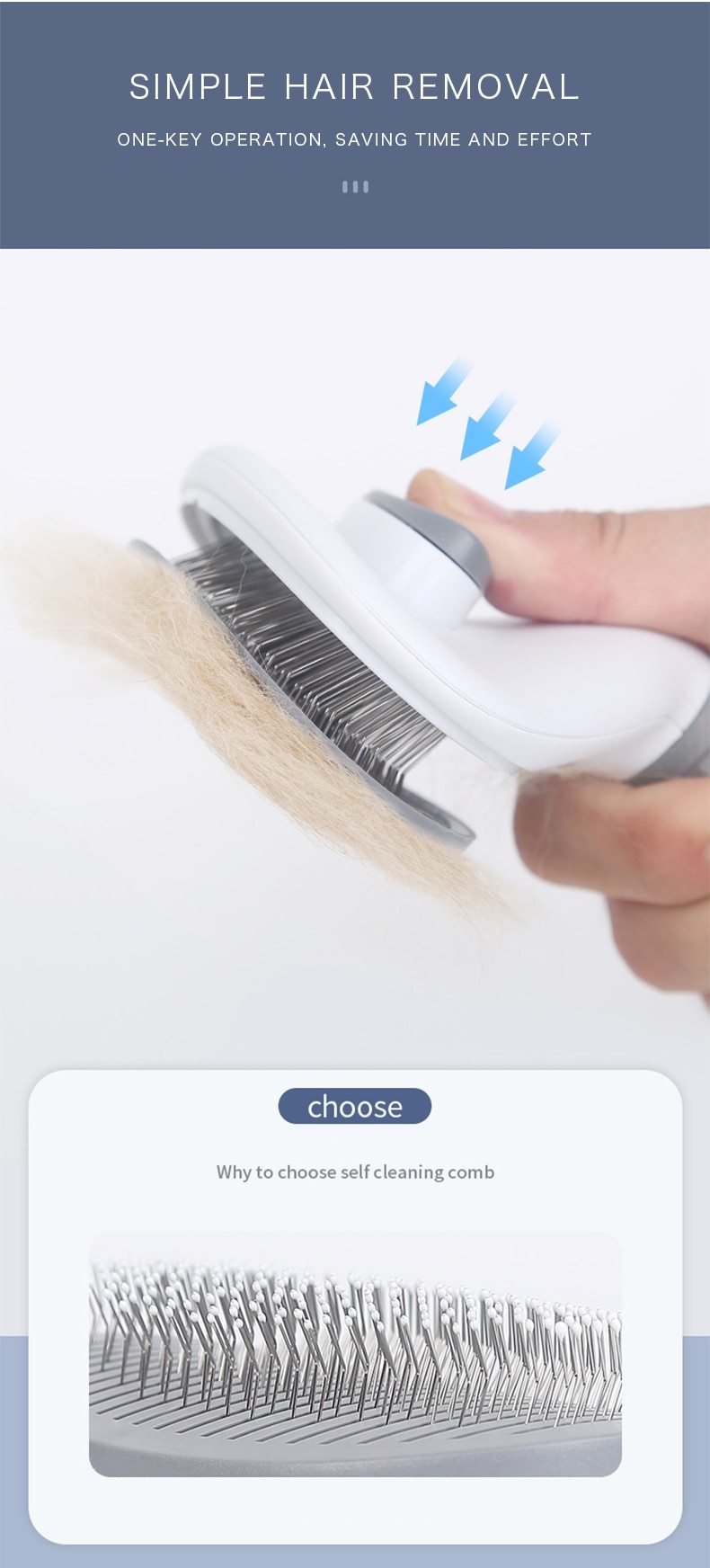 Self Cleaning Dog Brush - Gently Removes Loose Undercoat, Mats and Tangled Hair InfiniteWags 