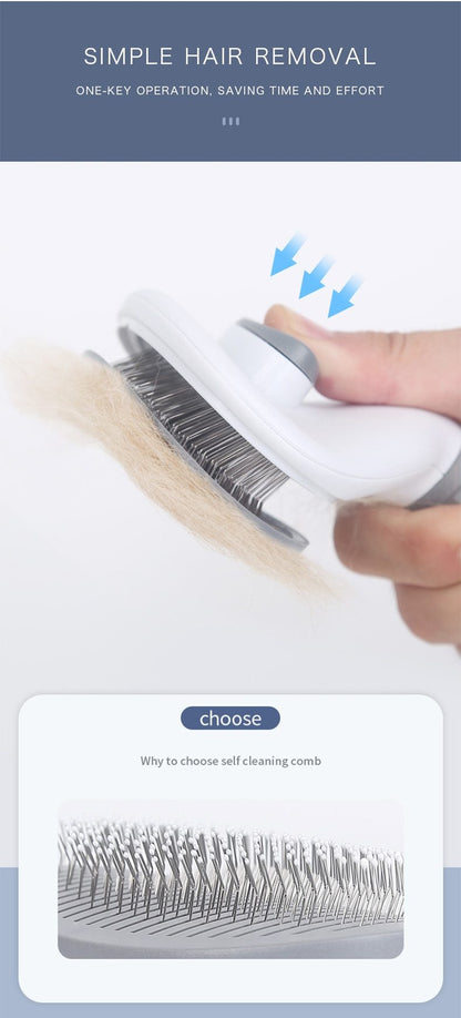 Self Cleaning Dog Brush - Gently Removes Loose Undercoat, Mats and Tangled Hair InfiniteWags 