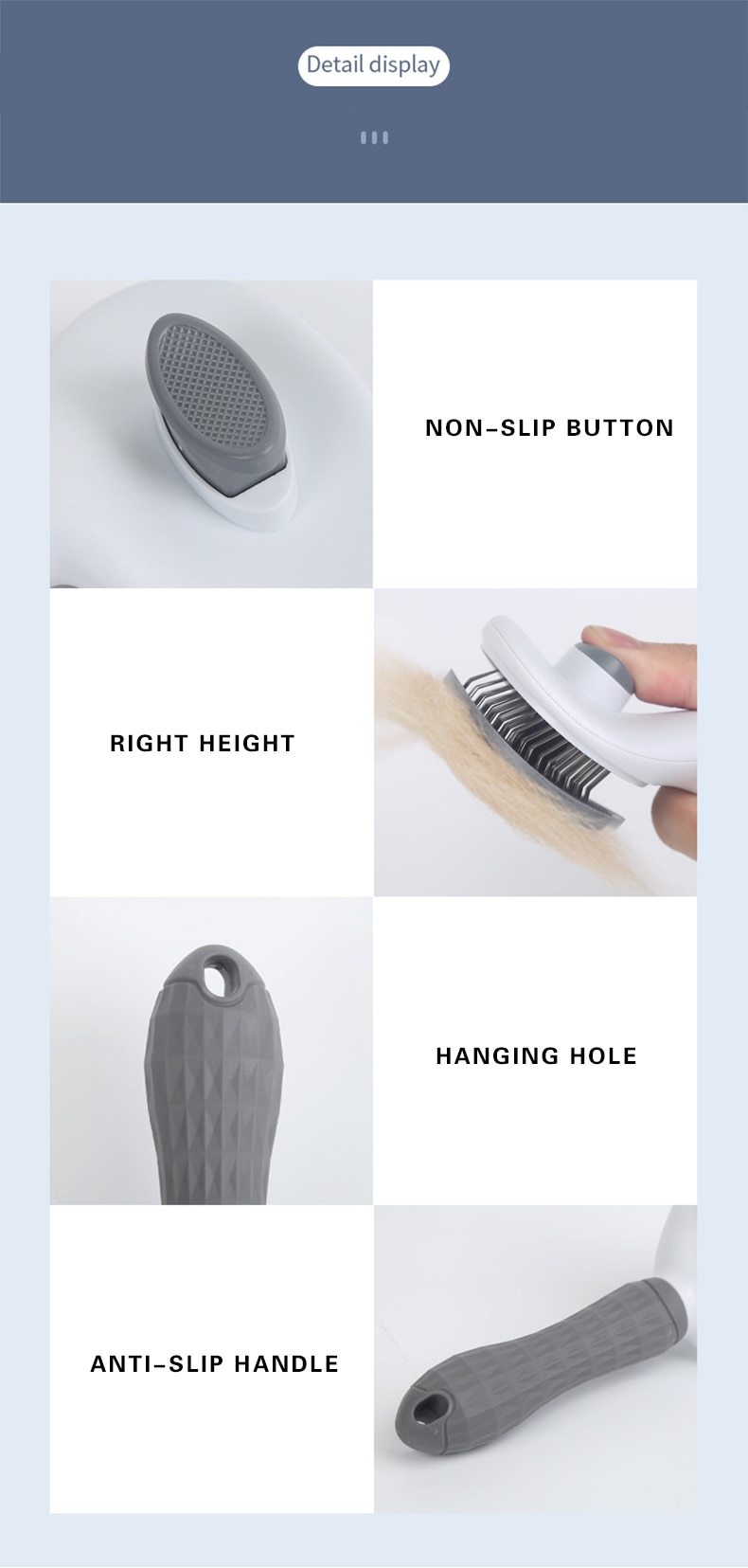 Self Cleaning Dog Brush - Gently Removes Loose Undercoat, Mats and Tangled Hair InfiniteWags 