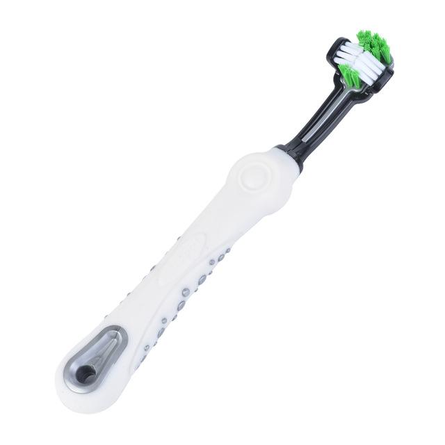 Pet Toothbrush - Three Sided InfiniteWags White 