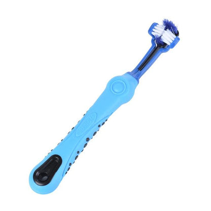 Pet Toothbrush - Three Sided InfiniteWags Blue 