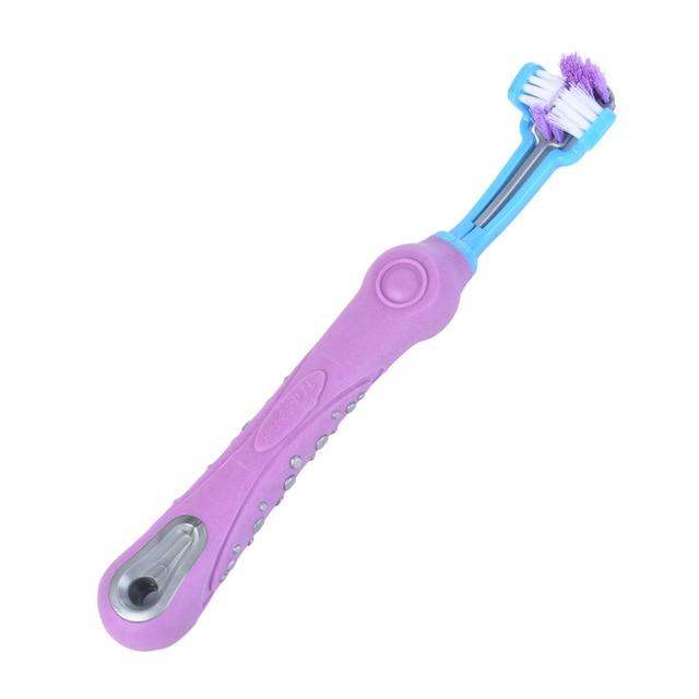 Pet Toothbrush - Three Sided InfiniteWags Purple 