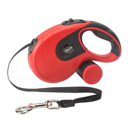 Retractable Dog Leash with Bag Holder - 5 Meter InfiniteWags Red 