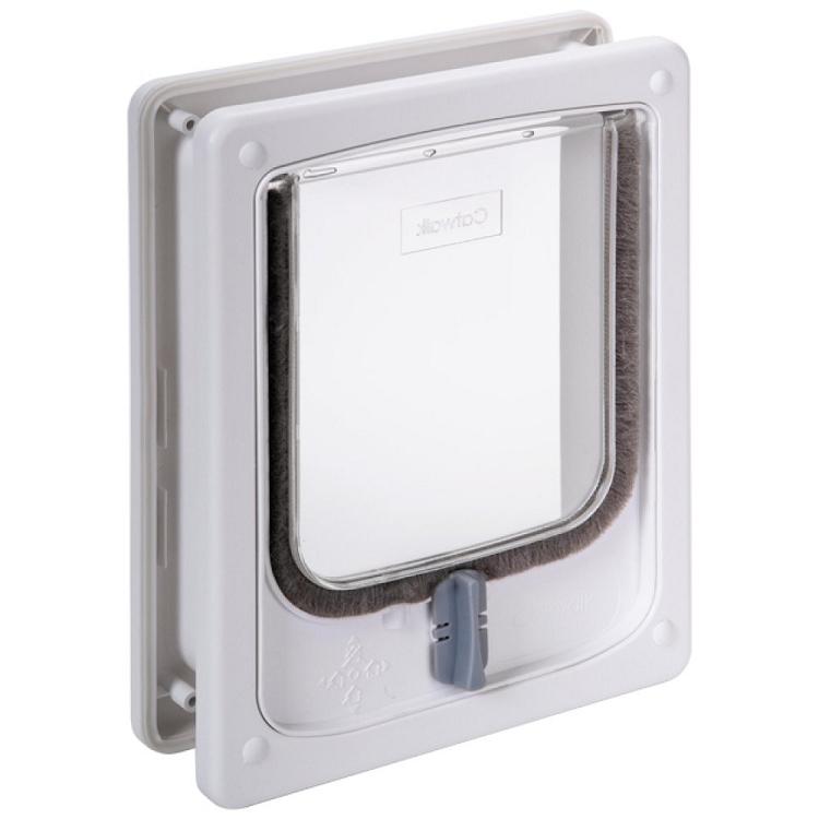 Cat Door with Tunnel Pet Doors Pet-Tek White 