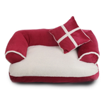 Plush Dog Sofa - Soft Pet Bed - Anti Anxiety InfiniteWags Magenta S 