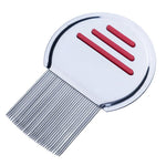 Pet Lice Comb - Lice Terminator - Stainless Steel Metal Teeth InfiniteWags Red 
