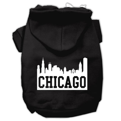 Chicago Skyline Dog Hoodie MIRAGE PET PRODUCTS Lg Black 