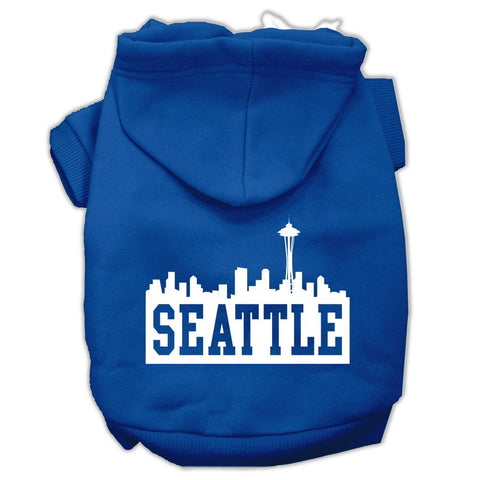 Seattle Skyline Dog Hoodie MIRAGE PET PRODUCTS Lg Blue 