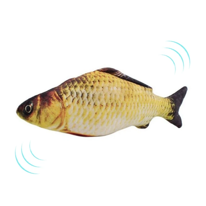 Interactive Fish Cat Toy - USB Rechargeable InfiniteWags Yellow 