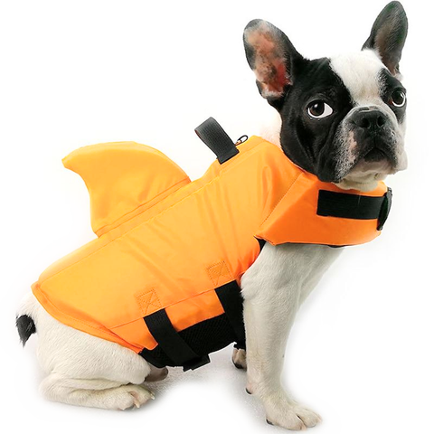 Dog Life Vest Jacket - Shark Fin InfiniteWags Orange L 48-61 lbs 