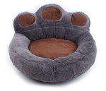Paw Shape Pet Bed - Soft Fleece - Plush Lounger InfiniteWags Dark Grey Small 