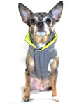 Reversible Winter Dog Jacket - Hip Doggie Featherlite Reversible-Reflective Puffer Vest Yellow/Grey Hip Doggie 